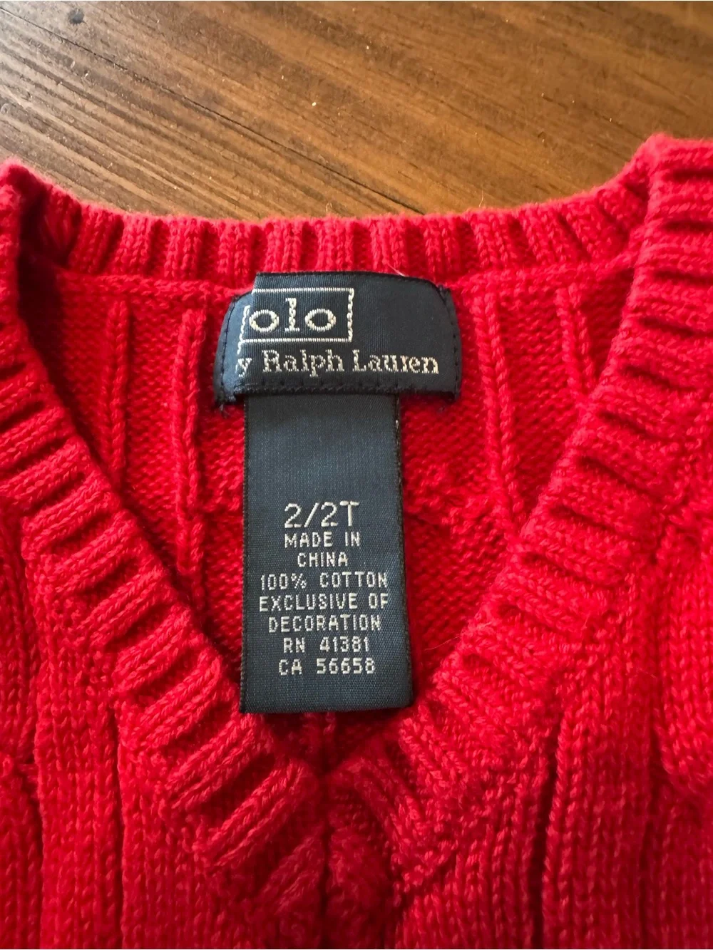 Ralph Lauren Bright Red Cable-Knit V-Neck Sweater Vest